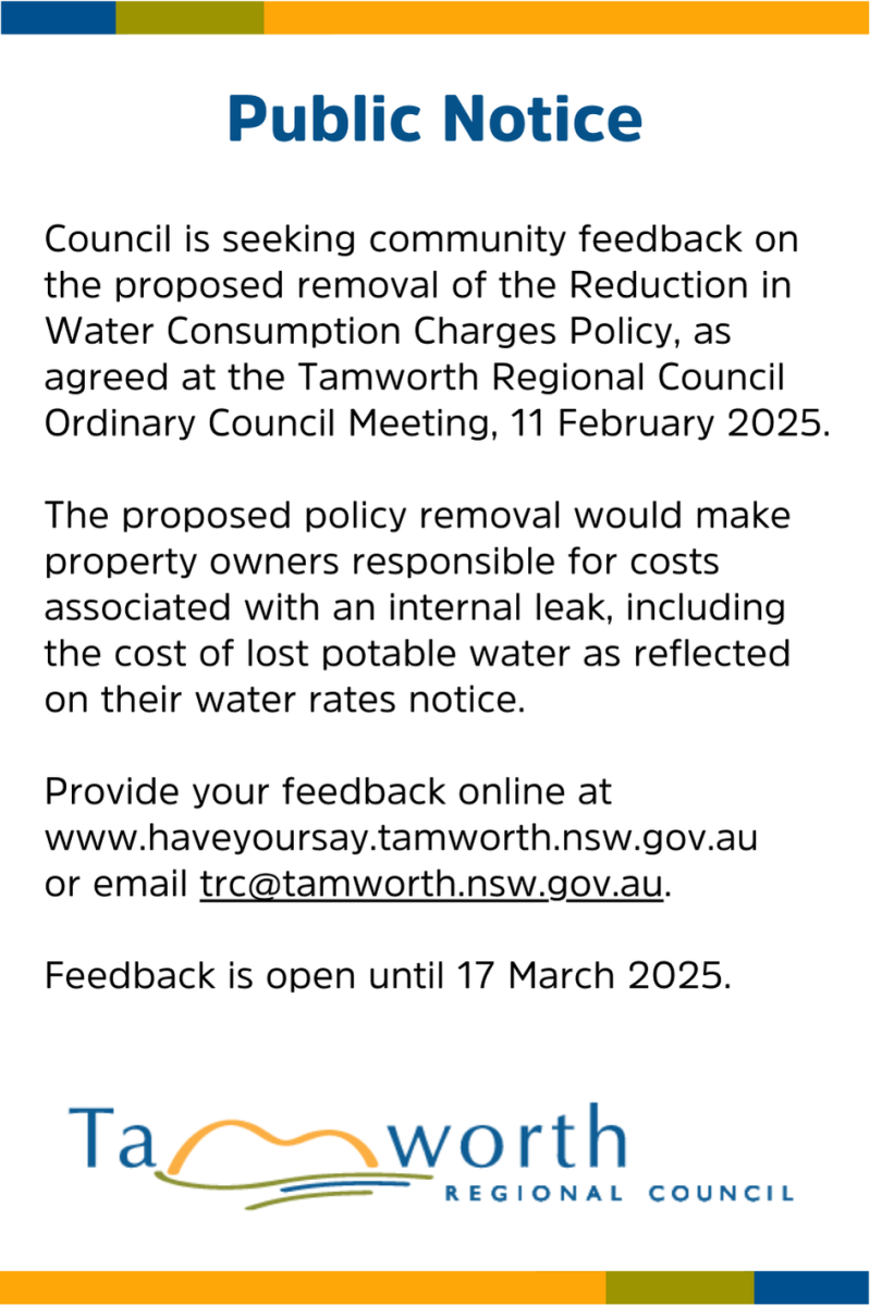 TRC Water consumption costs review - Barraba Community News