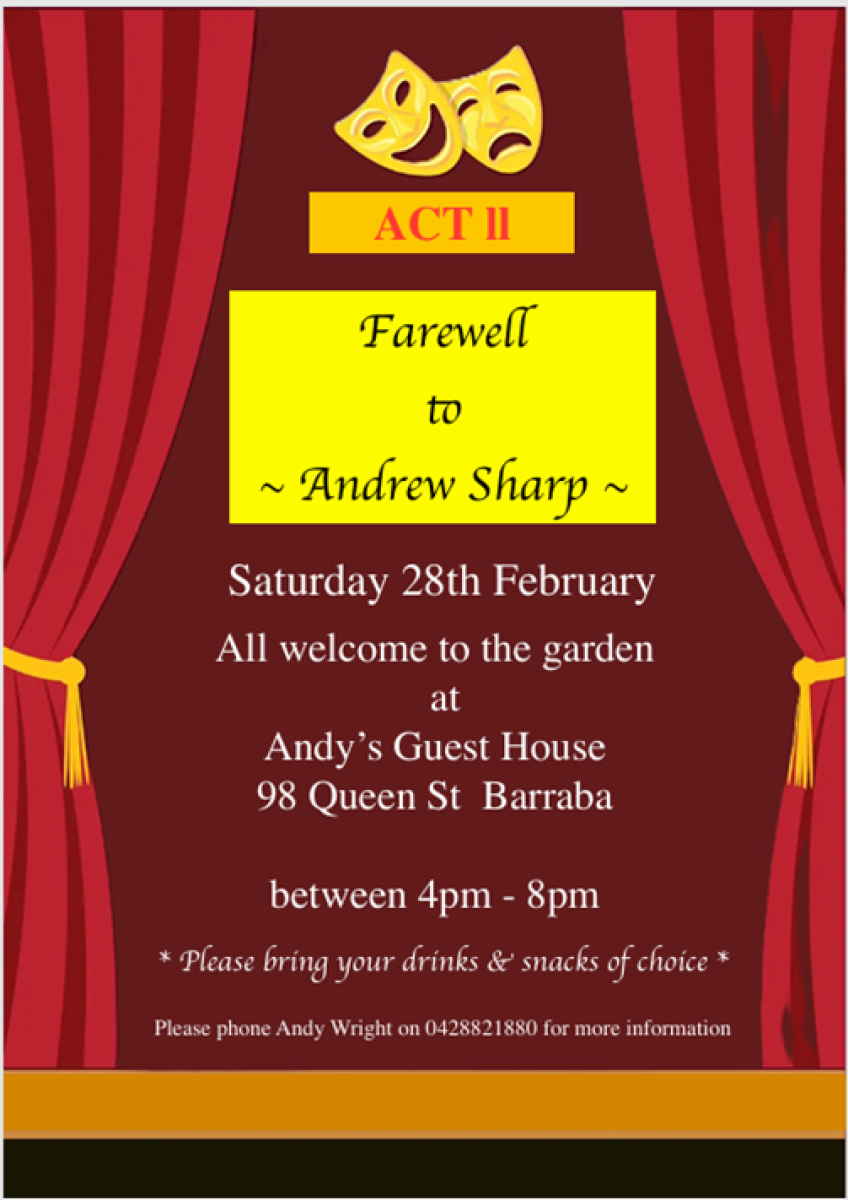 Farewell to Andrew after 23 years - Barraba Community News